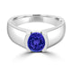 TMR121107 - Mia - Round Tanzanite and - Ring Solitaire