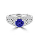 TMR121179 - Hailey - Round Tanzanite and Diamond Ring Halo