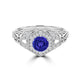 TMR121166 - Elena - Round Tanzanite and Diamond Ring Halo