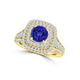 TMR121156 - Nova - Round Tanzanite and Diamond Ring Double Halo