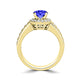 TMR121191 - Josephine - Round Tanzanite and Diamond Ring Halo