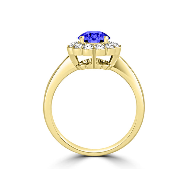 TMR121182 - Isla - Round Tanzanite and Diamond Ring Halo