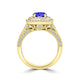 TMR121156 - Nova - Round Tanzanite and Diamond Ring Double Halo