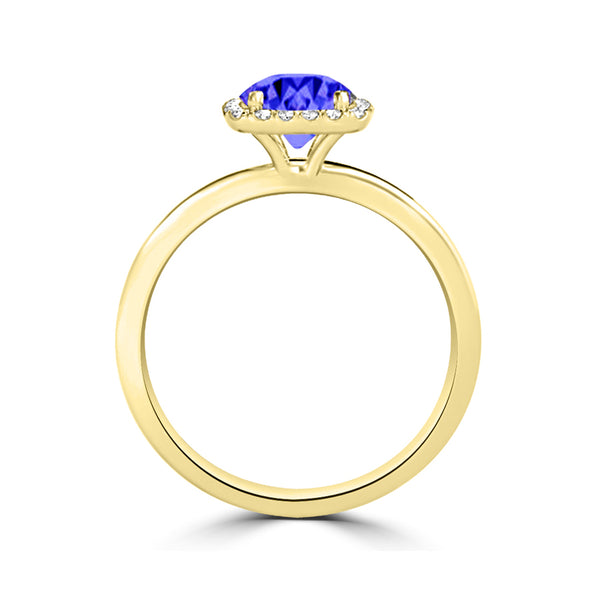 TMR121154 - Anna - Round Tanzanite and Diamond Ring Halo