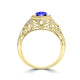 TMR121166 - Elena - Round Tanzanite and Diamond Ring Halo