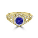 TMR121166 - Elena - Round Tanzanite and Diamond Ring Halo