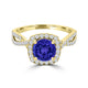 TMR121189 - Lydia - Round Tanzanite and Diamond Ring Halo