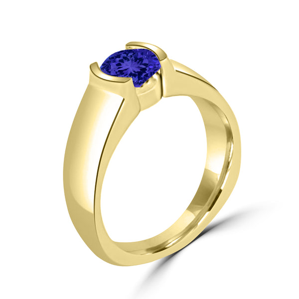 TMR121107 - Mia - Round Tanzanite and - Ring Solitaire