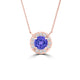 TMR121136 - Aubrey - Round Tanzanite and Diamond Pendant Halo