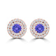 TMR121118 - Camila - Round Tanzanite and Diamond Earring Double Halo