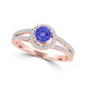 TMR121169 - Allison - Round Tanzanite and Diamond Ring Halo