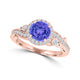 TMR121175 - Eva - Round Tanzanite and Diamond Ring Halo