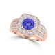 TMR121188 - Piper - Round Tanzanite and Diamond Ring Halo