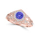 TMR121166 - Elena - Round Tanzanite and Diamond Ring Halo