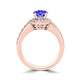 TMR121191 - Josephine - Round Tanzanite and Diamond Ring Halo