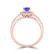 TMR121169 - Allison - Round Tanzanite and Diamond Ring Halo