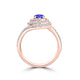 TMR121178 - Adeline - Round Tanzanite and Diamond Ring Double Halo