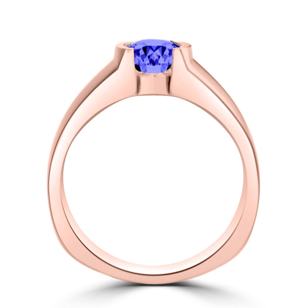 TMR121107 - Mia - Round Tanzanite and - Ring Solitaire