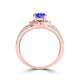 TMR121179 - Hailey - Round Tanzanite and Diamond Ring Halo