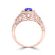 TMR121166 - Elena - Round Tanzanite and Diamond Ring Halo