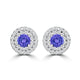 TMR121118 - Camila - Round Tanzanite and Diamond Earring Double Halo