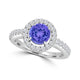 TMR121180 - Gianna - Round Tanzanite and Diamond Ring Halo