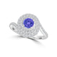 TMR121178 - Adeline - Round Tanzanite and Diamond Ring Double Halo