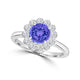 TMR121182 - Isla - Round Tanzanite and Diamond Ring Halo