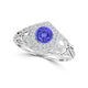 TMR121166 - Elena - Round Tanzanite and Diamond Ring Halo