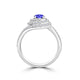 TMR121178 - Adeline - Round Tanzanite and Diamond Ring Double Halo