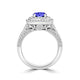 TMR121156 - Nova - Round Tanzanite and Diamond Ring Double Halo