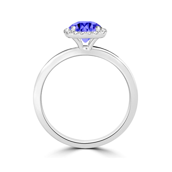 TMR121154 - Anna - Round Tanzanite and Diamond Ring Halo