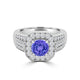 TMR121188 - Piper - Round Tanzanite and Diamond Ring Halo