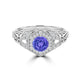 TMR121166 - Elena - Round Tanzanite and Diamond Ring Halo
