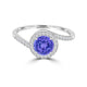 TMR121183 - Eliana - Round Tanzanite and Diamond Ring Halo