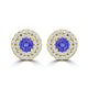 TMR121118 - Camila - Round Tanzanite and Diamond Earring Double Halo