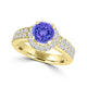 TMR121191 - Josephine - Round Tanzanite and Diamond Ring Halo