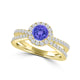 TMR121170 - Gabriella - Round Tanzanite and Diamond Ring Halo