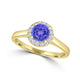 TMR121152 - Paisley - Round Tanzanite and Diamond Ring Halo