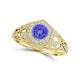 TMR121166 - Elena - Round Tanzanite and Diamond Ring Halo