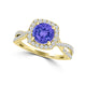 TMR121189 - Lydia - Round Tanzanite and Diamond Ring Halo