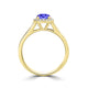 TMR121152 - Paisley - Round Tanzanite and Diamond Ring Halo