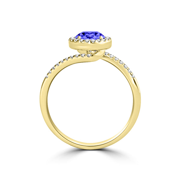 TMR121183 - Eliana - Round Tanzanite and Diamond Ring Halo