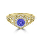 TMR121166 - Elena - Round Tanzanite and Diamond Ring Halo