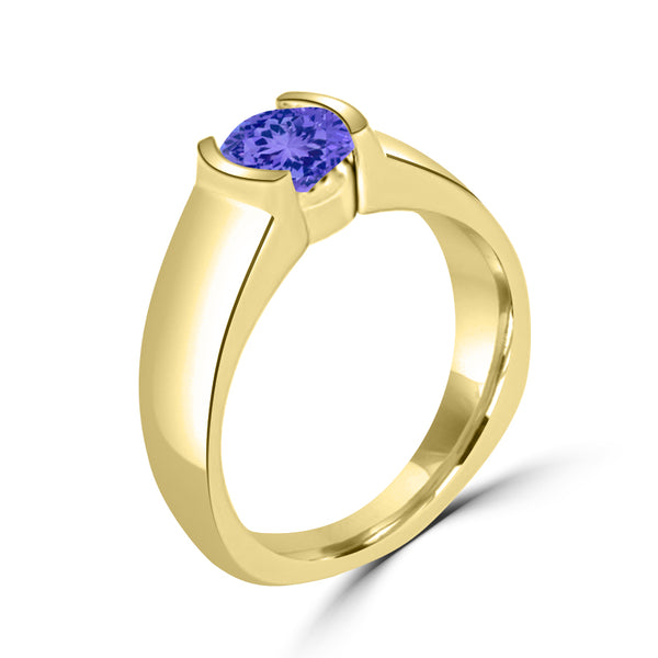 TMR121107 - Mia - Round Tanzanite and - Ring Solitaire