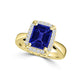 TMR121209 - Yara - Emerald Cut Tanzanite and Diamond Ring Halo