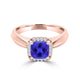 TMR121229 - Oaklyn - Cushion Tanzanite and Diamond Ring Halo