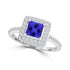 TMR121224 - Aislinn - Cushion Tanzanite and Diamond Ring Halo