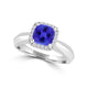 TMR121229 - Oaklyn - Cushion Tanzanite and Diamond Ring Halo