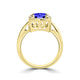 TMR121209 - Yara - Emerald Cut Tanzanite and Diamond Ring Halo